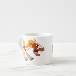 Lebhafter Cartoon Pinto Horse Espresso Tasse
