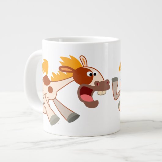 Lebhafter Cartoon Pinto Horse Jumbo Tasse (Vorderseite Links)