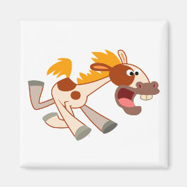 Lebhafter Cartoon Pinto Horse Magnet