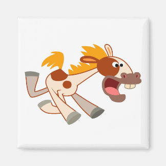 Lebhafter Cartoon Pinto Horse Magnet