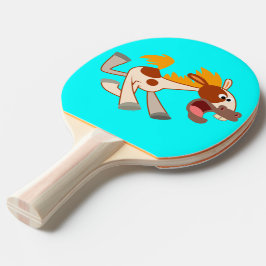 Lebhafter Cartoon Pinto Horse Ping Pong Paddle Tischtennis Schläger