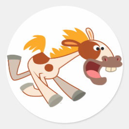 Lebhafter Cartoon Pinto Horse Sticker