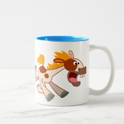 Lebhafter Cartoon Pinto Horse Tasse (Rechts)