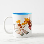 Lebhafter Cartoon Pinto Horse Tasse (Links)