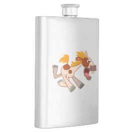 Lebhafter Cartoon Pinto Klassischer Flasche Flachmann