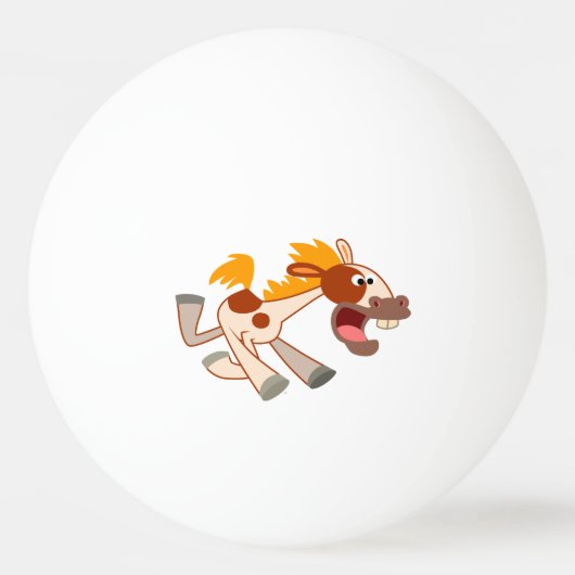 Lebhafter Cartoon Pinto Pferd Ping Pong Ball Tischtennisball (Rückseite)
