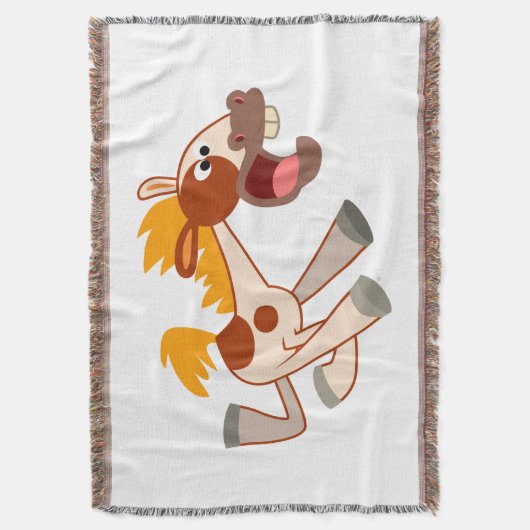 Lebhafter Cartoon Pinto Pferdekeule Blanket Decke (Vorderseite Vertikal)