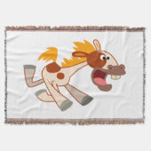 Lebhafter Cartoon Pinto Pferdekeule Blanket Decke (Vorderseite)