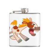 Lebhafter Cartoon Pinto Pferdesteppe Flachmann (Vorderseite)