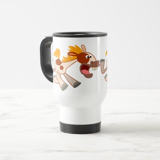 Lebhafter Cartoon Pinto Reitpferde Tasse (Vorderseite Links)