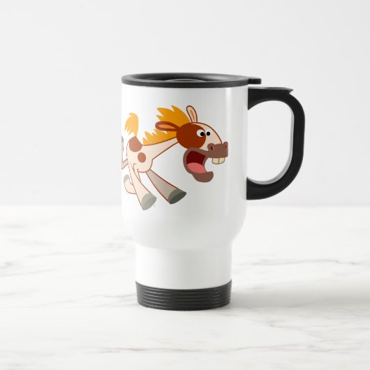 Lebhafter Cartoon Pinto Reitpferde Tasse (Rechts)