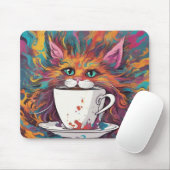 Lebhafter Cat and Coffee Mouse Pad Mousepad (Mit Mouse)