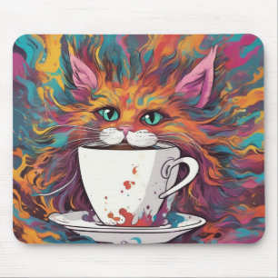 Lebhafter Cat and Coffee Mouse Pad Mousepad