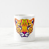 Lebhafter Cheetah Head in Sunset Hues Kaffeetasse (Mittel)