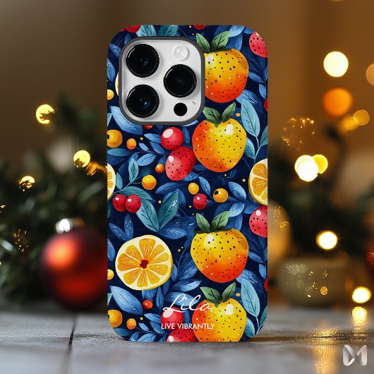 Lebhafter Citrus und Berry Wellness Blue & Orange Case-Mate iPhone Hülle