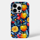 Lebhafter Citrus und Berry Wellness Blue & Orange Case-Mate iPhone Hülle (Rückseite)