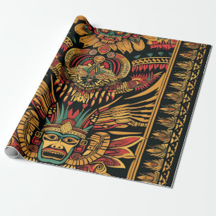 Lebhafter Cyan "Aztec Dream" Matte Wrapping Paper Geschenkpapier