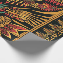 Lebhafter Cyan "Aztec Dream" Matte Wrapping Paper