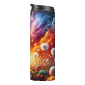 Lebhafter Dandelion Field kosmischer Sonnenunterga Thermosbecher (Nach rechts gedreht)