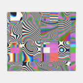 Lebhafter digitaler Abstrakt geometrischer Hinterg Fleecedecke (Vorderseite (Horizontal))