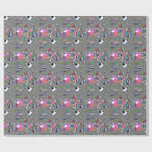 Lebhafter digitaler Abstrakt geometrischer Hinterg Geschenkpapier (Flach)
