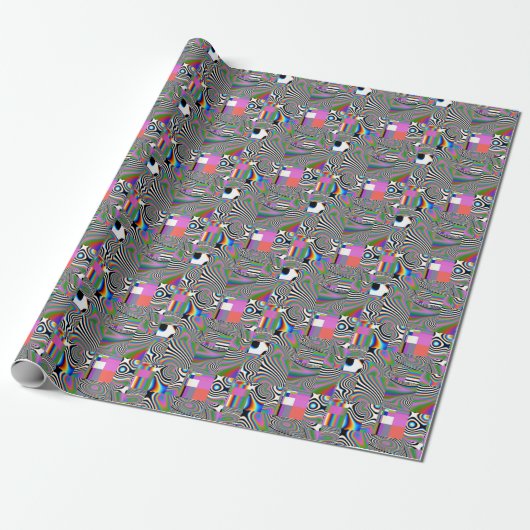 Lebhafter digitaler Abstrakt geometrischer Hinterg Geschenkpapier (Ungerollt)