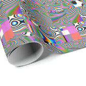 Lebhafter digitaler Abstrakt geometrischer Hinterg Geschenkpapier (Rolleneckpunkt)