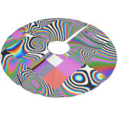 Lebhafter digitaler Abstrakt geometrischer Hinterg Polyester Weihnachtsbaumdecke (Schrägansicht)