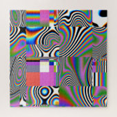 Lebhafter digitaler Abstrakt geometrischer Hinterg Puzzle (Horizontal)