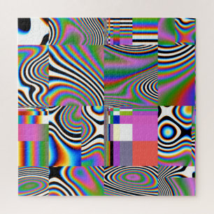 Lebhafter digitaler Abstrakt geometrischer Hinterg Puzzle