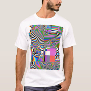 Lebhafter digitaler Abstrakt geometrischer Hinterg T-Shirt