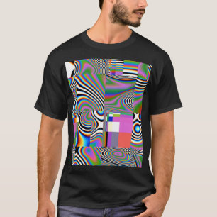 Lebhafter digitaler Abstrakt geometrischer Hinterg T-Shirt