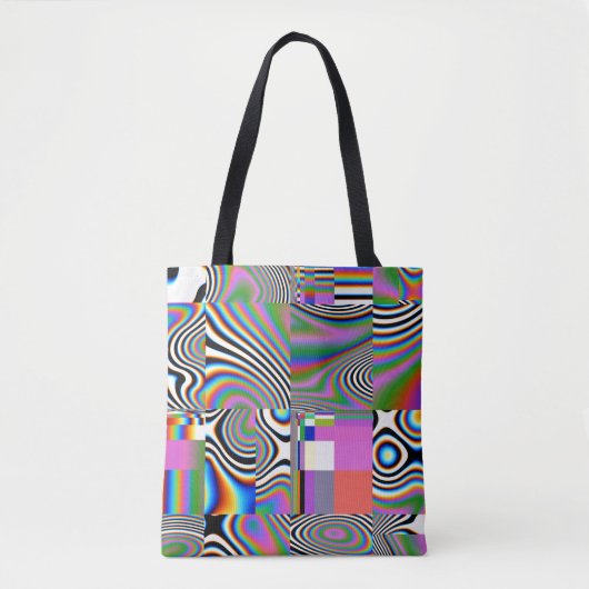 Lebhafter digitaler Abstrakt geometrischer Hinterg Tasche (Vorderseite)