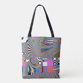 Lebhafter digitaler Abstrakt geometrischer Hinterg Tasche (Rückseite)