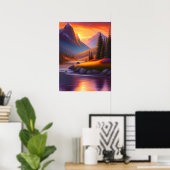 Lebhafter digitaler Download von Sunrise Landscape Poster (Heimbüro)