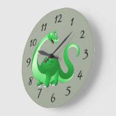 Lebhafter Dinosaurier Große Wanduhr (Winkel)
