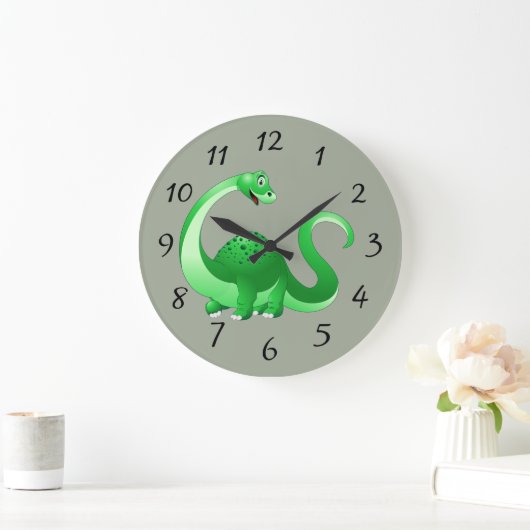 Lebhafter Dinosaurier Große Wanduhr (Zuhause)