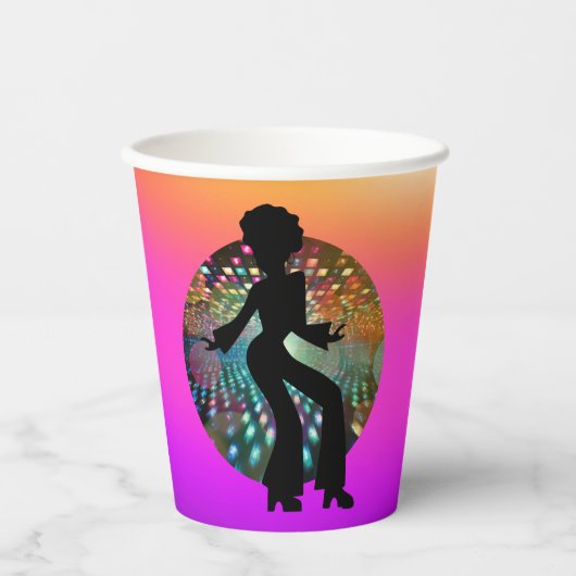 Lebhafter Disco-Tänzer Pappbecher (Vorderseite)
