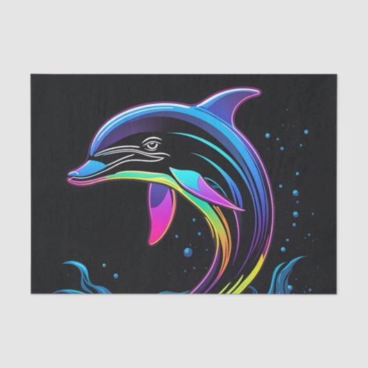 Lebhafter Dolphin Neon Seidenpapier (Vorderseite)