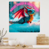Lebhafter Drache in Snowy Realm Poster (Küche)