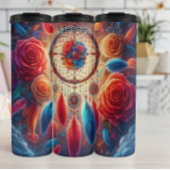 Lebhafter Dreamcatcher mit Rose und Feathers Thermosbecher