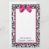 Lebhafter dunkelrosa Flachbanddruck mit Namen Briefpapier (Vorne/Hinten)