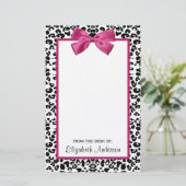 Lebhafter dunkelrosa Flachbanddruck mit Namen Briefpapier (Stehend Vorderseite)