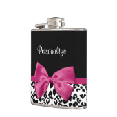 Lebhafter dunkelrosa Flachbanddruck mit Namen Flachmann (Links)