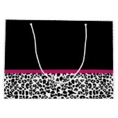 Lebhafter dunkelrosa Flachbanddruck mit Namen Große Geschenktüte (Rückseite)