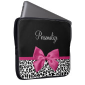 Lebhafter dunkelrosa Flachbanddruck mit Namen Laptopschutzhülle (Vorne Rechts)