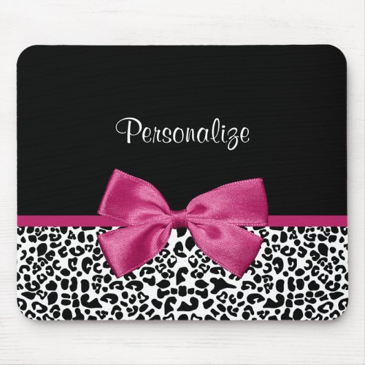 Lebhafter dunkelrosa Flachbanddruck mit Namen Mousepad (Vorne)