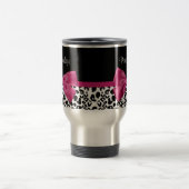 Lebhafter dunkelrosa Flachbanddruck mit Namen Reisebecher (Mittel)
