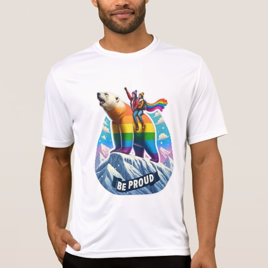 Lebhafter Eisbär Auf dem Berg mit Mädchen T-Shirt (Vorderseite)