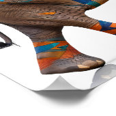 Lebhafter Elefant - Abstrakte Kunst Poster (Ecke)